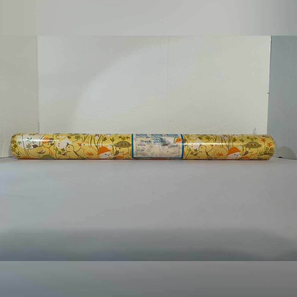 Vtg Birge Wall Covering Ducks Floral 1 Double Roll 70 SQ FT Sealed #65124 "Read"